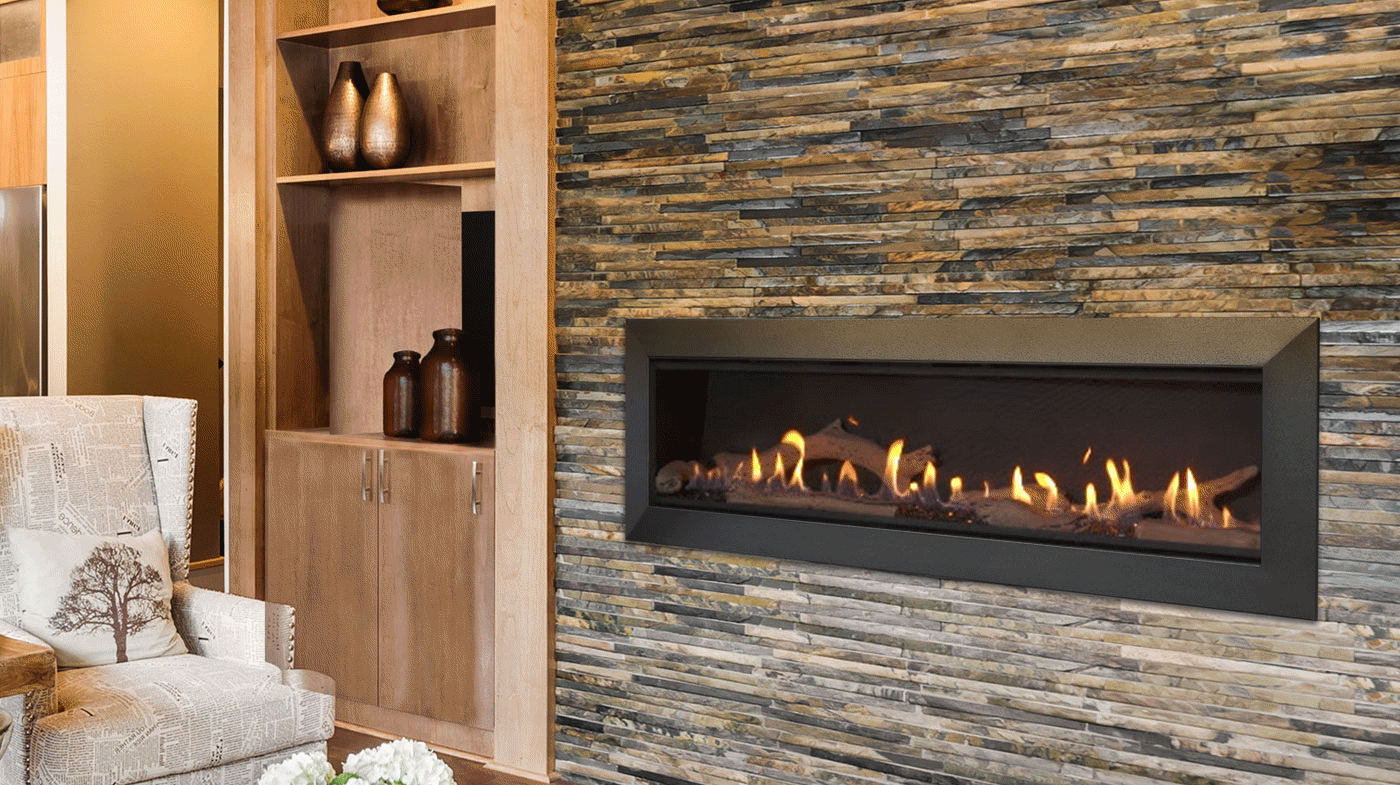 Elegant Gas Fireplace With Remote Starter in Massachusetts